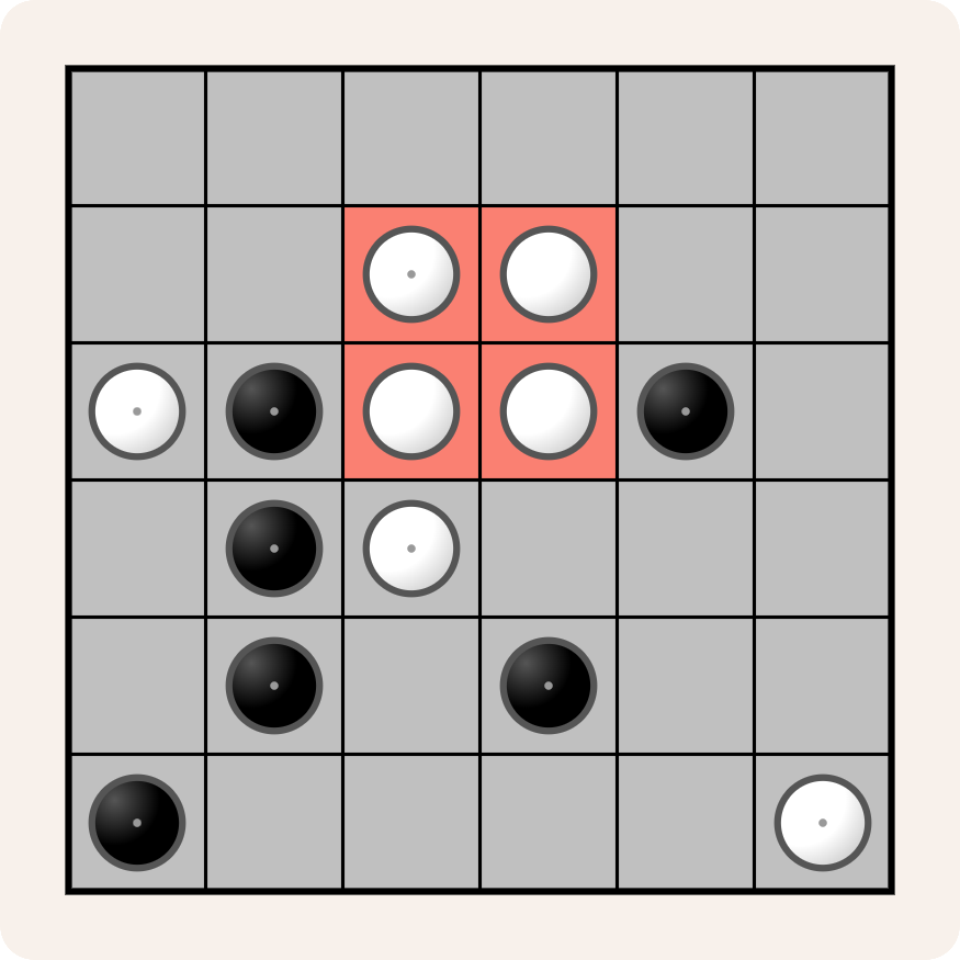 Yin-Yang puzzel (ongeldig vierkant)