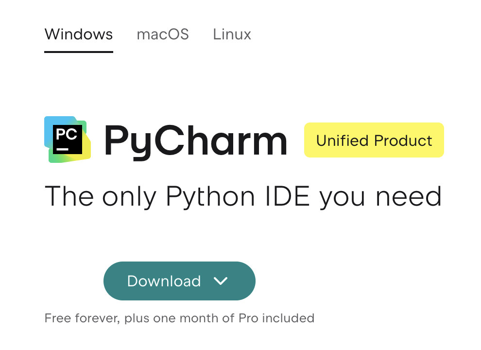 Download the PyCharm IDE