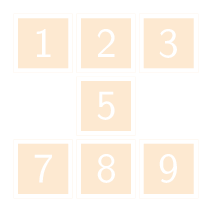 Zandlopervorm in een 3 × 3 matrix. Zandlopervorm in een 3 × 3 matrix.