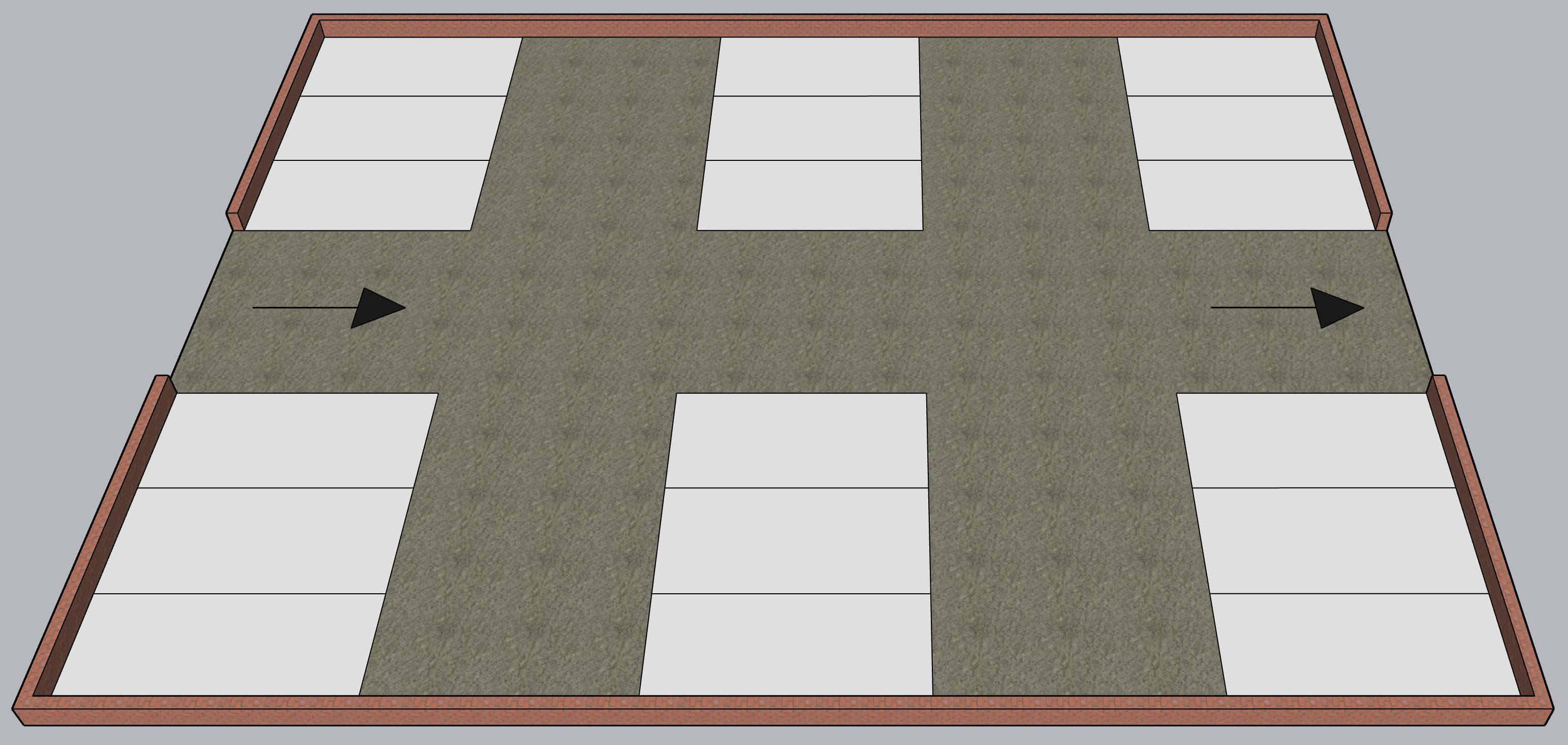 Parking getekend in SketchUp