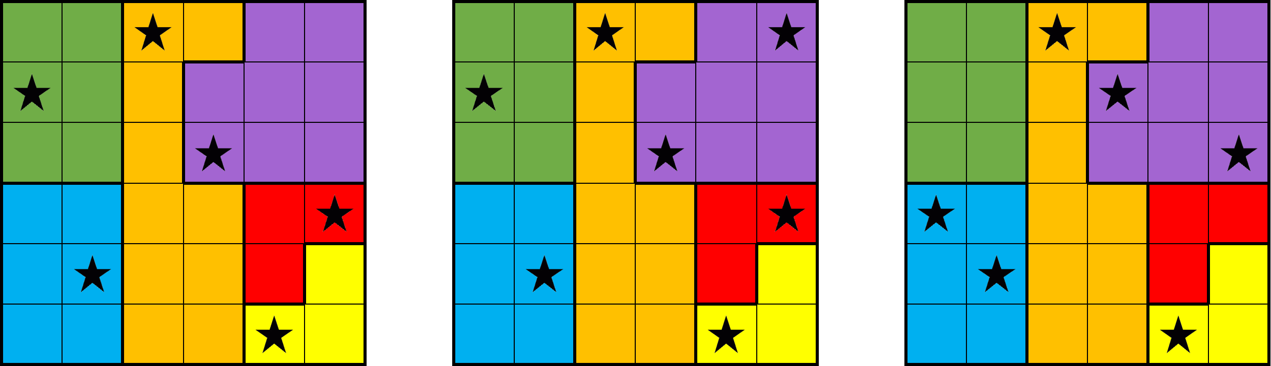 mogelijke oplossingen van Stardoku mogelijke oplossingen van Stardoku