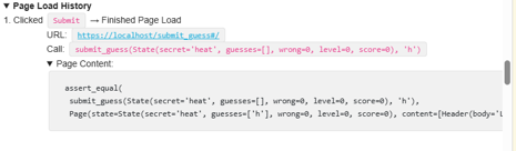 A screenshot of the Drafter debug area, demonstrating how you can access automatically generated tests