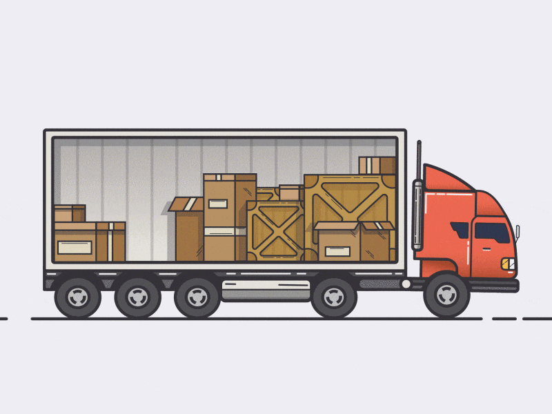 Een truck volladen.