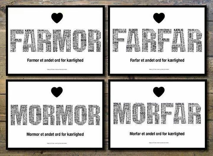 morfar, farmor, mormor and farfar
