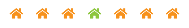 Een lijst met 7 huizen.