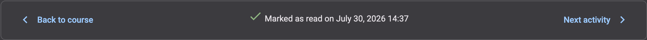 The text: Marked as read on a date