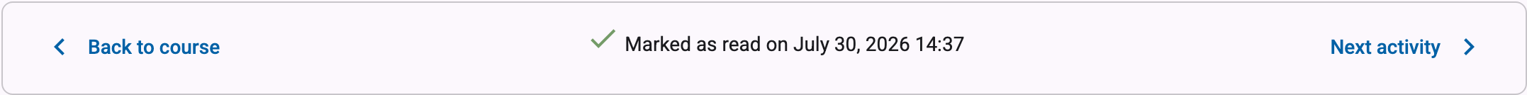 The text: Marked as read on a date
