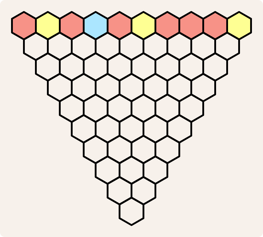 tricolor triangle (top row colored)