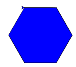 Blauwe zeshoek