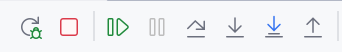 The buttons used to navigate through your program in the debugger.