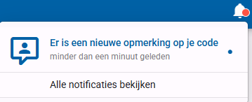 De notificatie dat er op je vraag is gereageerd