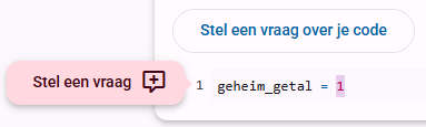 Knop om een specifieke vraag te stellen