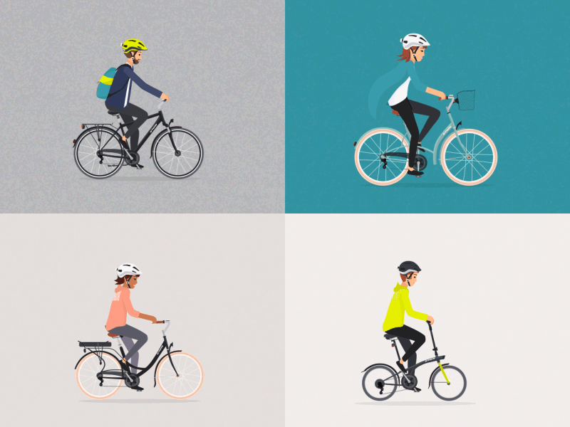 Verschillende fietsers. Verschillende fietsers.