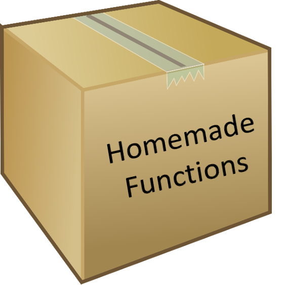 A picture of a box labelled "Homemade Functions"