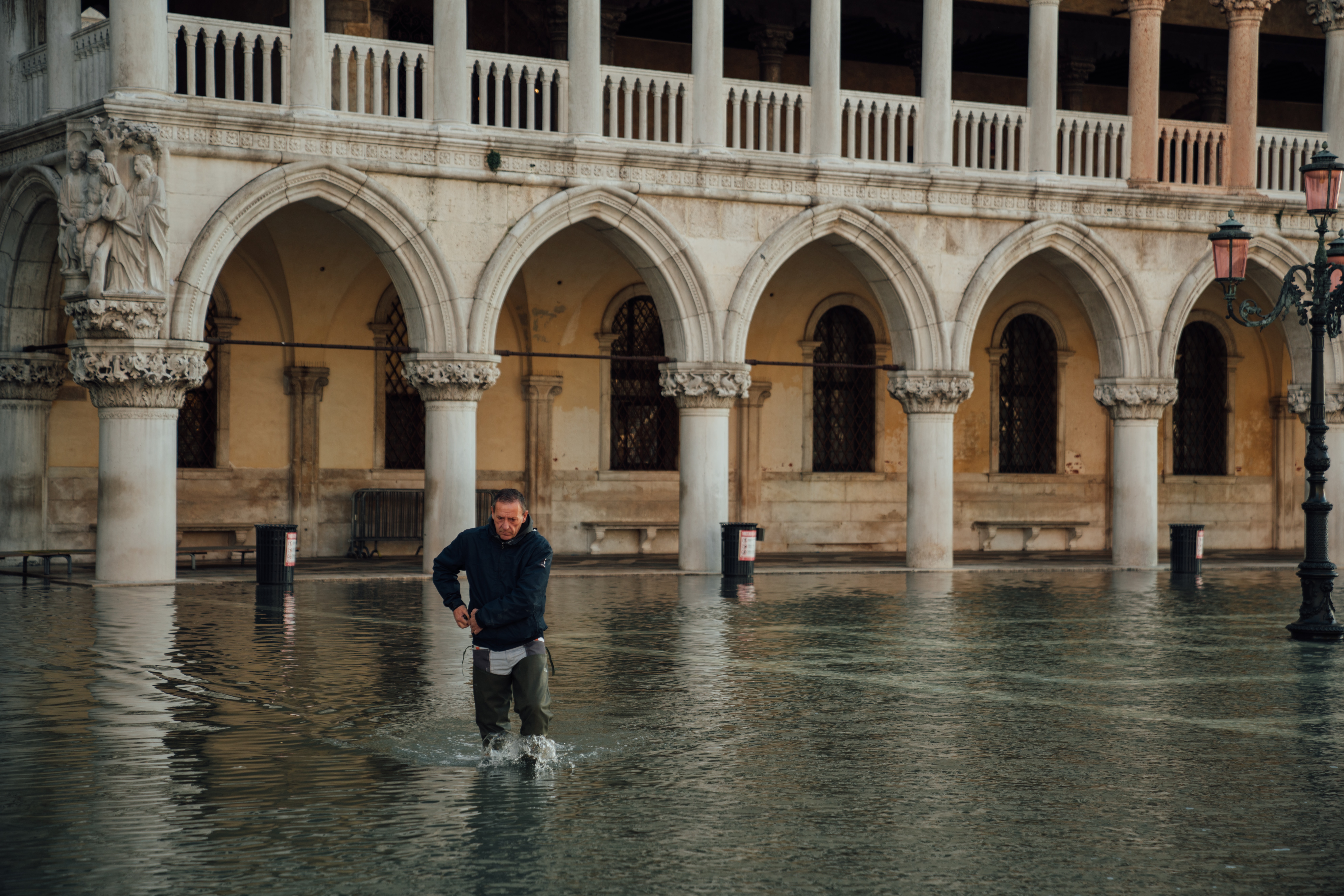 Een overstroming in Venetië.