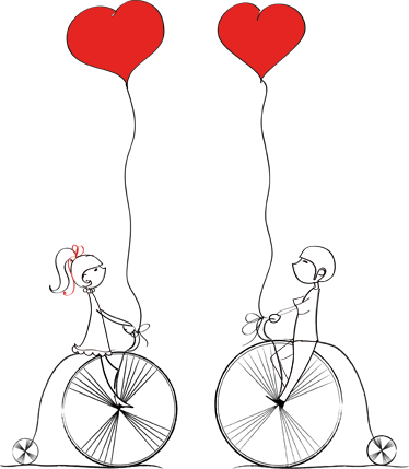Verliefde fietsers
