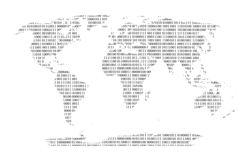 A map of the earth, but the continents are drawn with 1s and 0s.