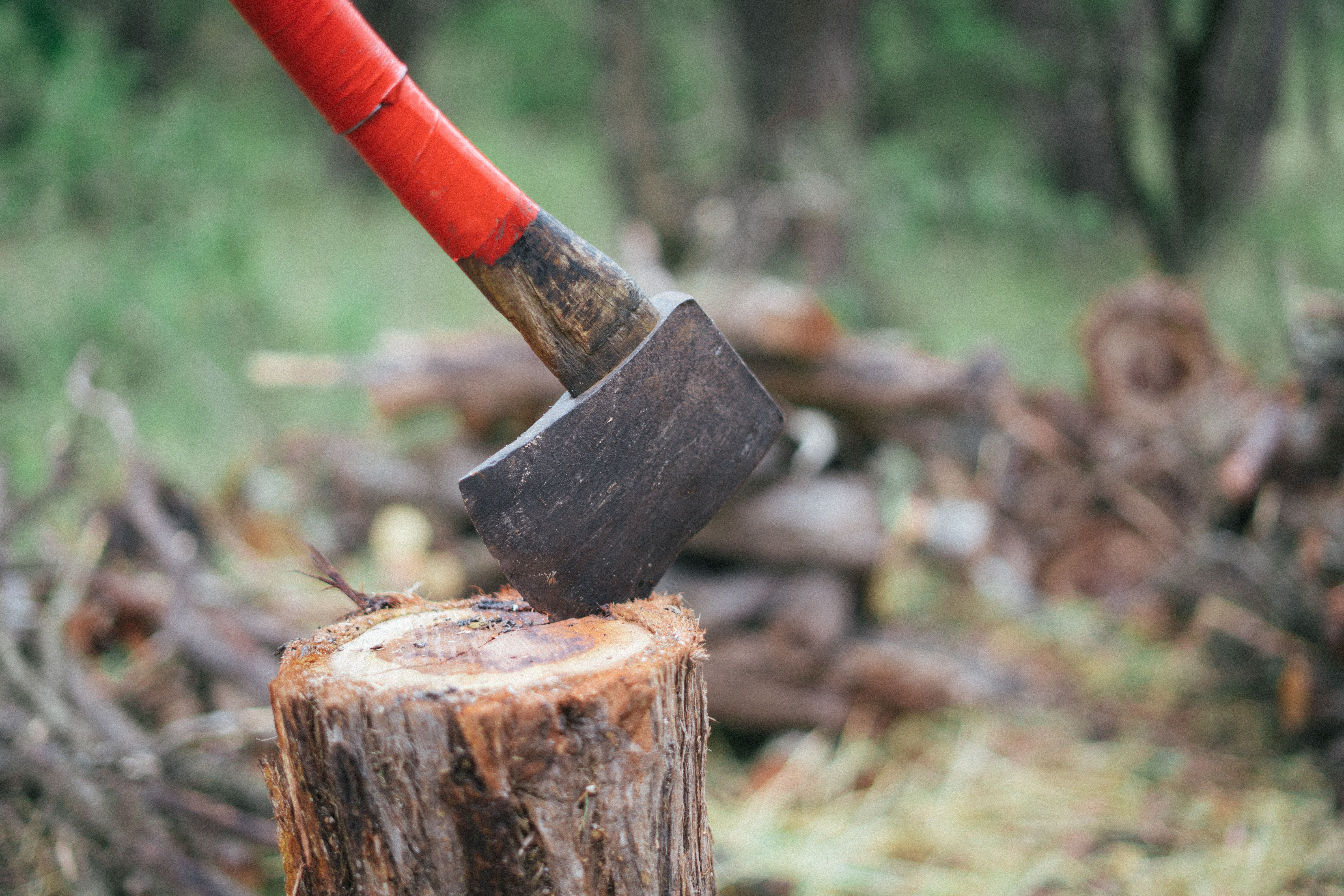 Een bijl om hout te hakken. Een bijl om hout te hakken.