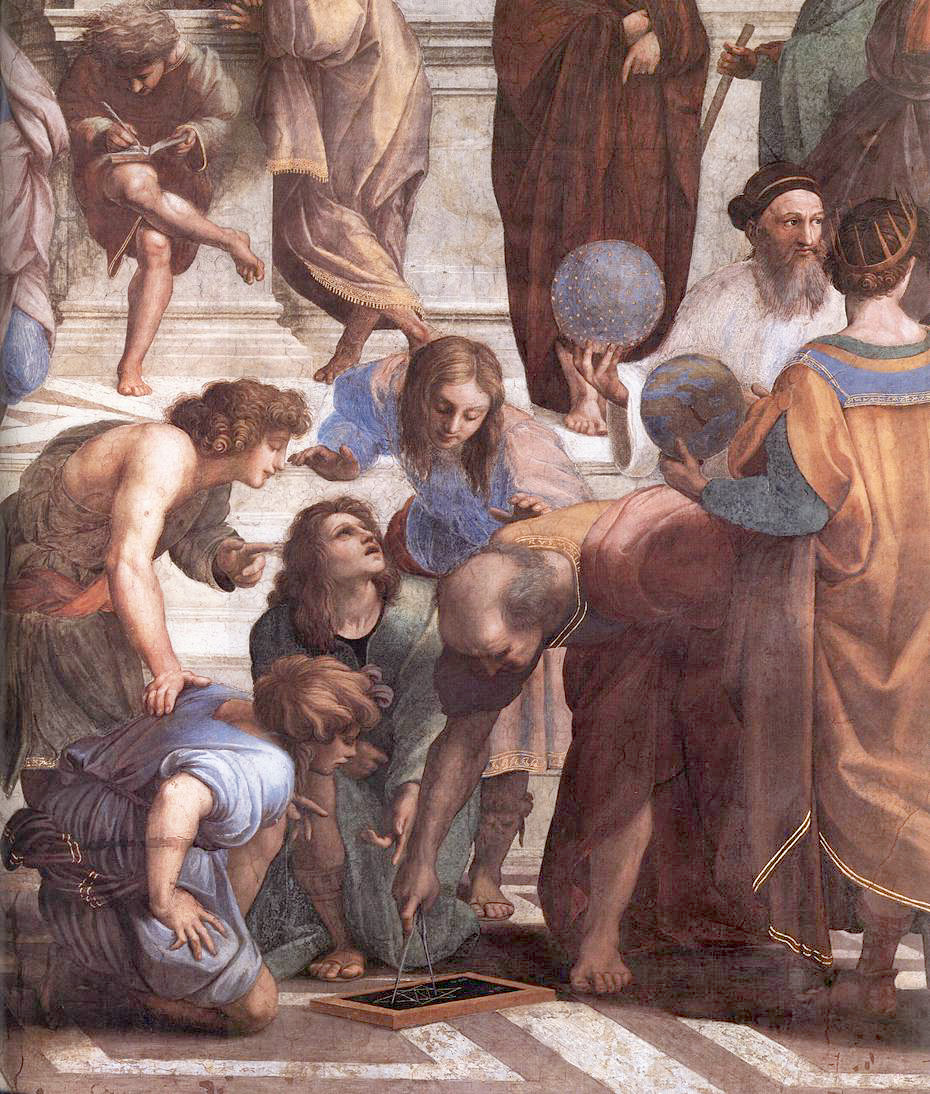 Euclides in de school van Athene door Rafaël. Euclides in de school van Athene door Rafaël.