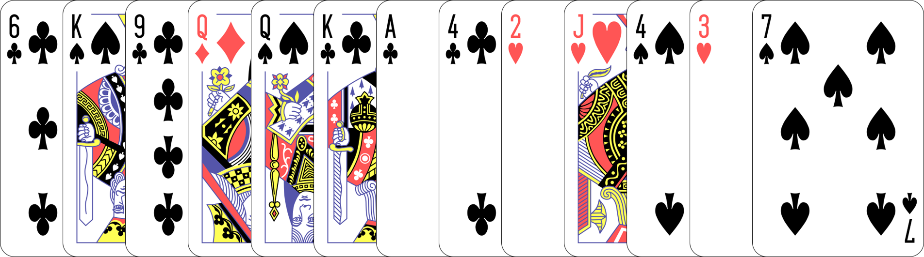 ongesorteerde hand ongesorteerde hand