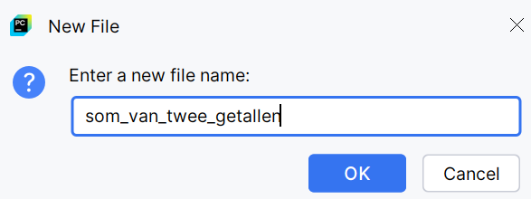 Geef het nieuwe bestand een naam.