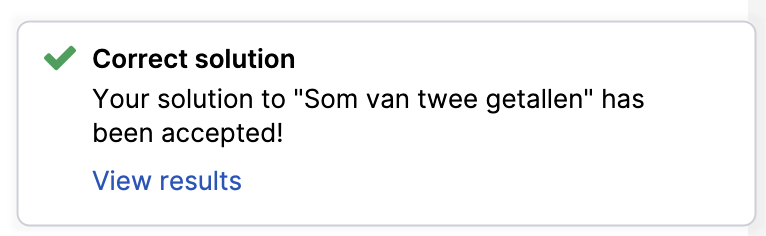 Notificatie van een correcte oplossing