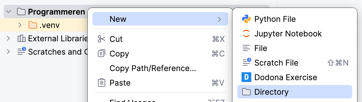 Maak een nieuwe map aan.
