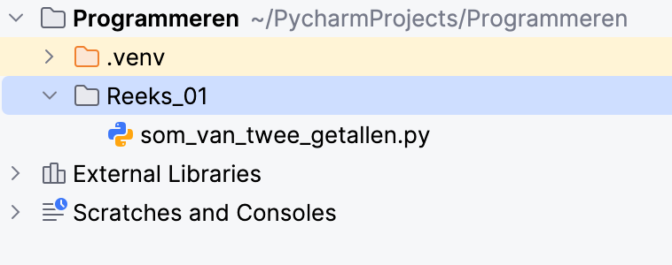 Het nieuw aangemaakte bestand.