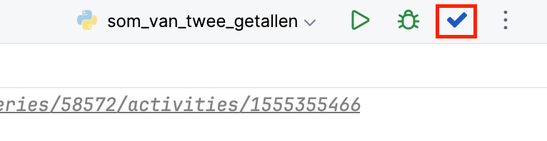 Druk op de blauwe knop op je oplossing in te dienen.