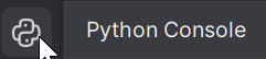 De Python console activeren.