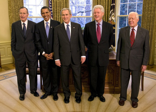 vijf voormalige amerikaanse presidenten