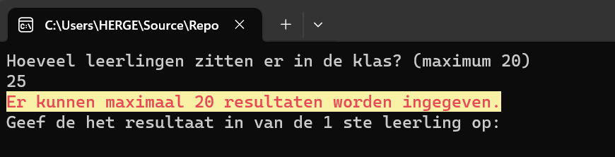 Voorbeeld waarschuwing