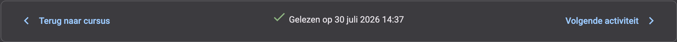 De tekst: Gelezen op een datum