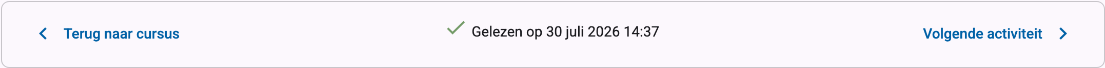 De tekst: Gelezen op een datum