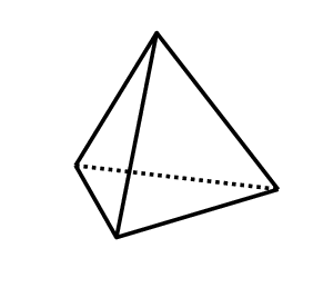 Een regelmatige tetraëder.