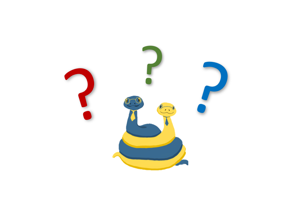 Some snakes looking confused but determined to learn